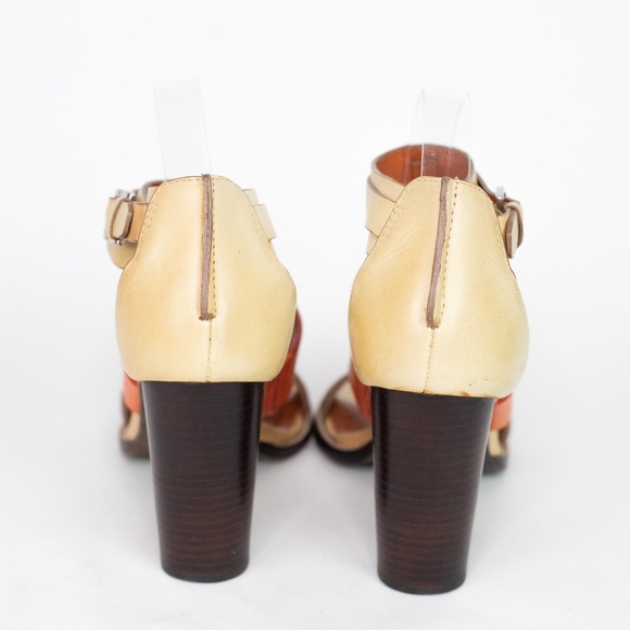 Rebecca Minkoff Orange Sandals Strappy Stacked Heels 10M - Picture 8 of 14